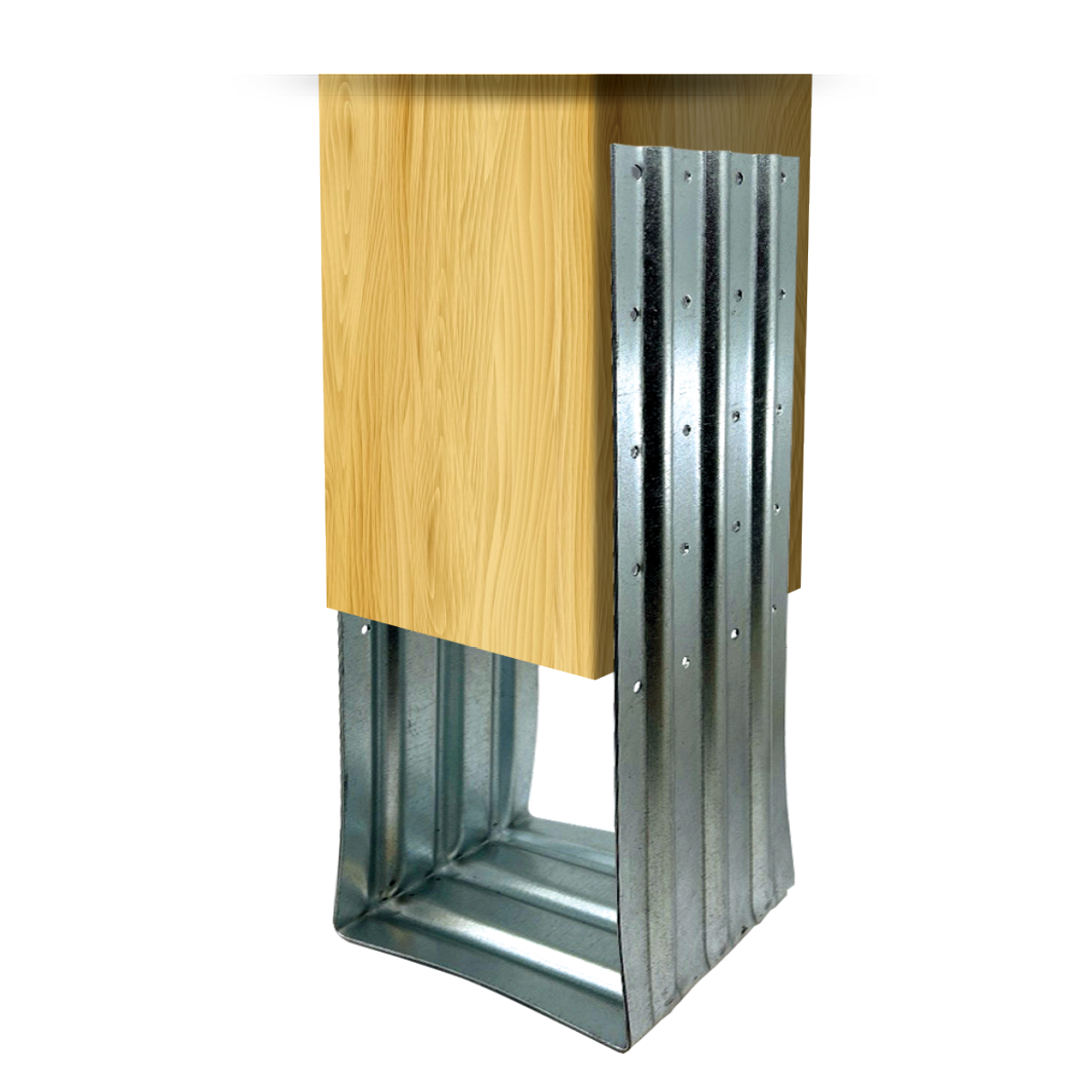 Image showing a treated wood ground post.