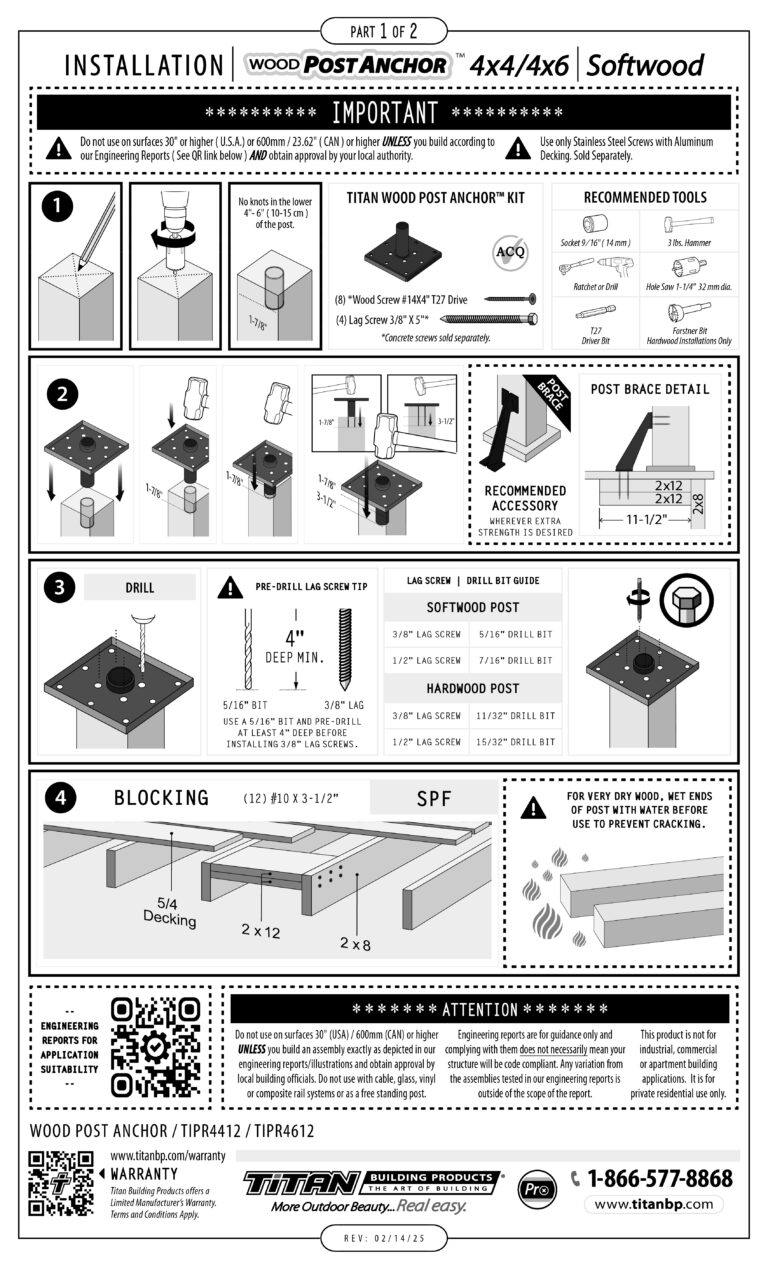 4x4-6x6 Titan Post Anchor Install Guide Cover