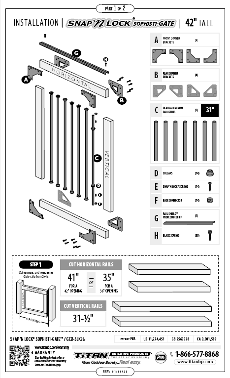 42" gate kit install guide cover