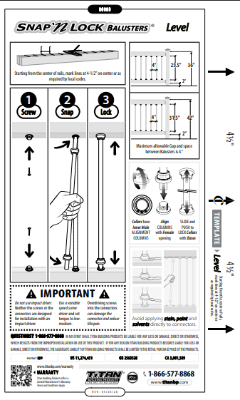 snap'n lock baluster round install guide cover